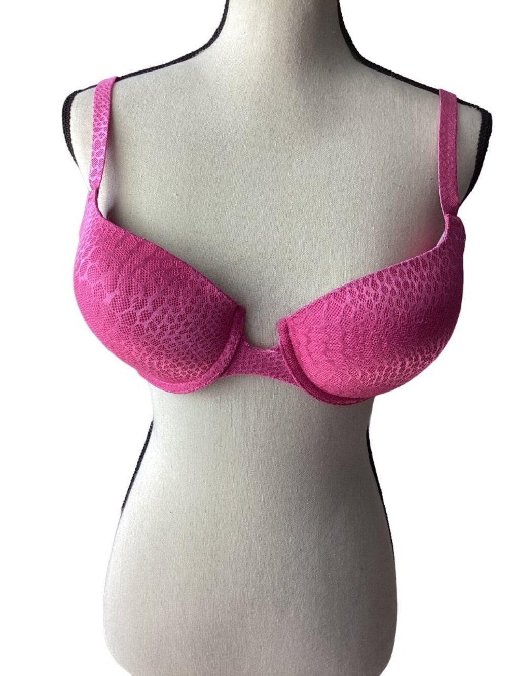 Push-Up Pink Lace Underwire Bra*Size 38C Feminine Snake Print *Sissy*Cosplay